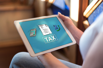 Tax concept on a tablet