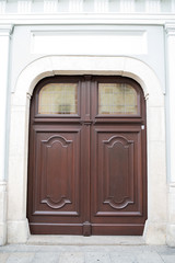 Old wooden gate in the porch