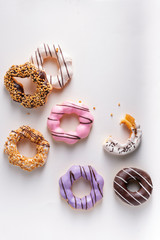 Donut on white background .