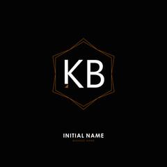 K B KB Initial logo letter with minimalist concept. Vector with scandinavian style logo.