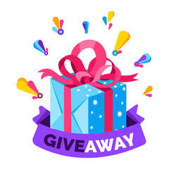 Gift box, giveaway isolated icon, social media or website