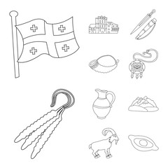 Vector design of traditions and national logo. Collection of traditions and sightseeing vector icon for stock.