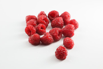 raspberries isolated on white background