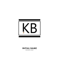 K B KB Initial logo letter with minimalist concept. Vector with scandinavian style logo.
