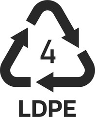 Linear Low-density Polyethylene 4 LDPE Icon Symbol