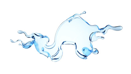 Splash fluid. 3d illustration, 3d rendering.