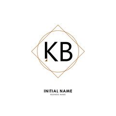 K B KB Initial logo letter with minimalist concept. Vector with scandinavian style logo.