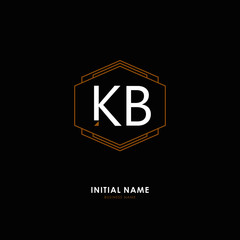 K B KB Initial logo letter with minimalist concept. Vector with scandinavian style logo.