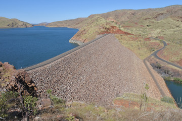 Aerial view of Lake Argyle Ord River Dam Kimberley Western Australia