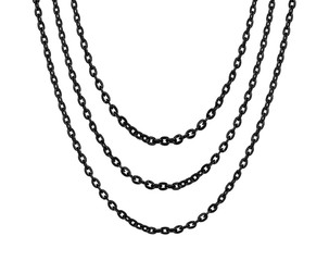Black chain isolated on white background closeup