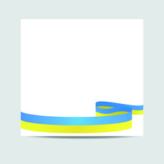 Ukraine  flag. Ukraine  patriotic banner with space for text. Happy Independent Day. Template of greeting card, 