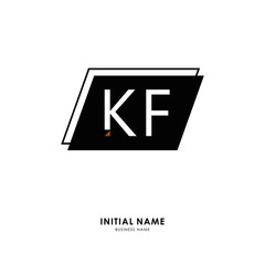 K F KF Initial logo letter with minimalist concept. Vector with scandinavian style logo.