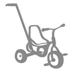 Handgezeichnetes Dreirad in grau