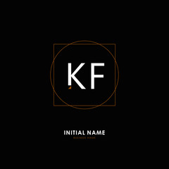 K F KF Initial logo letter with minimalist concept. Vector with scandinavian style logo.