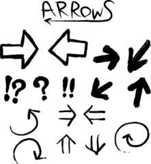 矢印　白黒イラスト