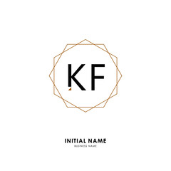 K F KF Initial logo letter with minimalist concept. Vector with scandinavian style logo.