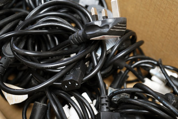 Black electrical cables