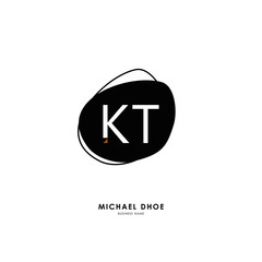 K T KT Initial logo letter with minimalist concept. Vector with scandinavian style logo.