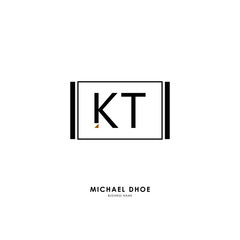 K T KT Initial logo letter with minimalist concept. Vector with scandinavian style logo.