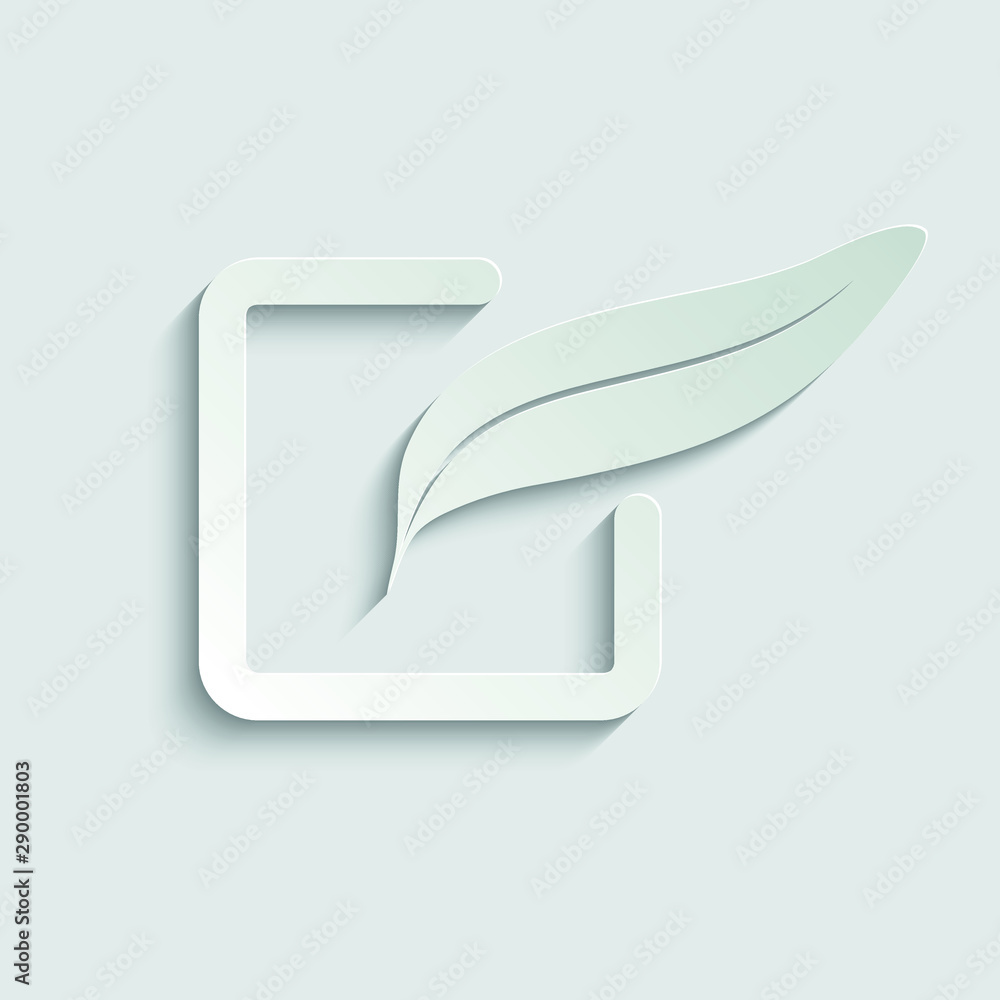 Poster edit icon. notepad edit symbol. list icon. line illustration. notepad with a feather . checklist. ma