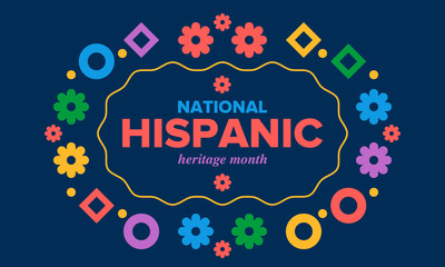 National Hispanic Heritage Month in September and October. Hispanic and Latino Americans culture. Celebrate annual in United States. Poster, card, banner and background. Vector illustration