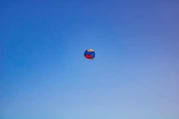 Parachuting on the beach LOO - Russian resort town on the Black Sea.