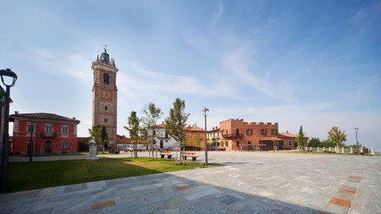 Fototapeta premium La Morra, Piedmont, Italy. Downtown