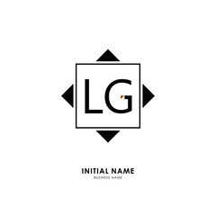 L G LG Initial logo letter with minimalist concept. Vector with scandinavian style logo.