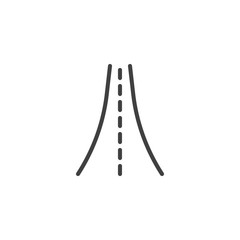 Highway road line icon. linear style sign for mobile concept and web design. Straight road outline vector icon. Symbol, logo illustration. Vector graphics
