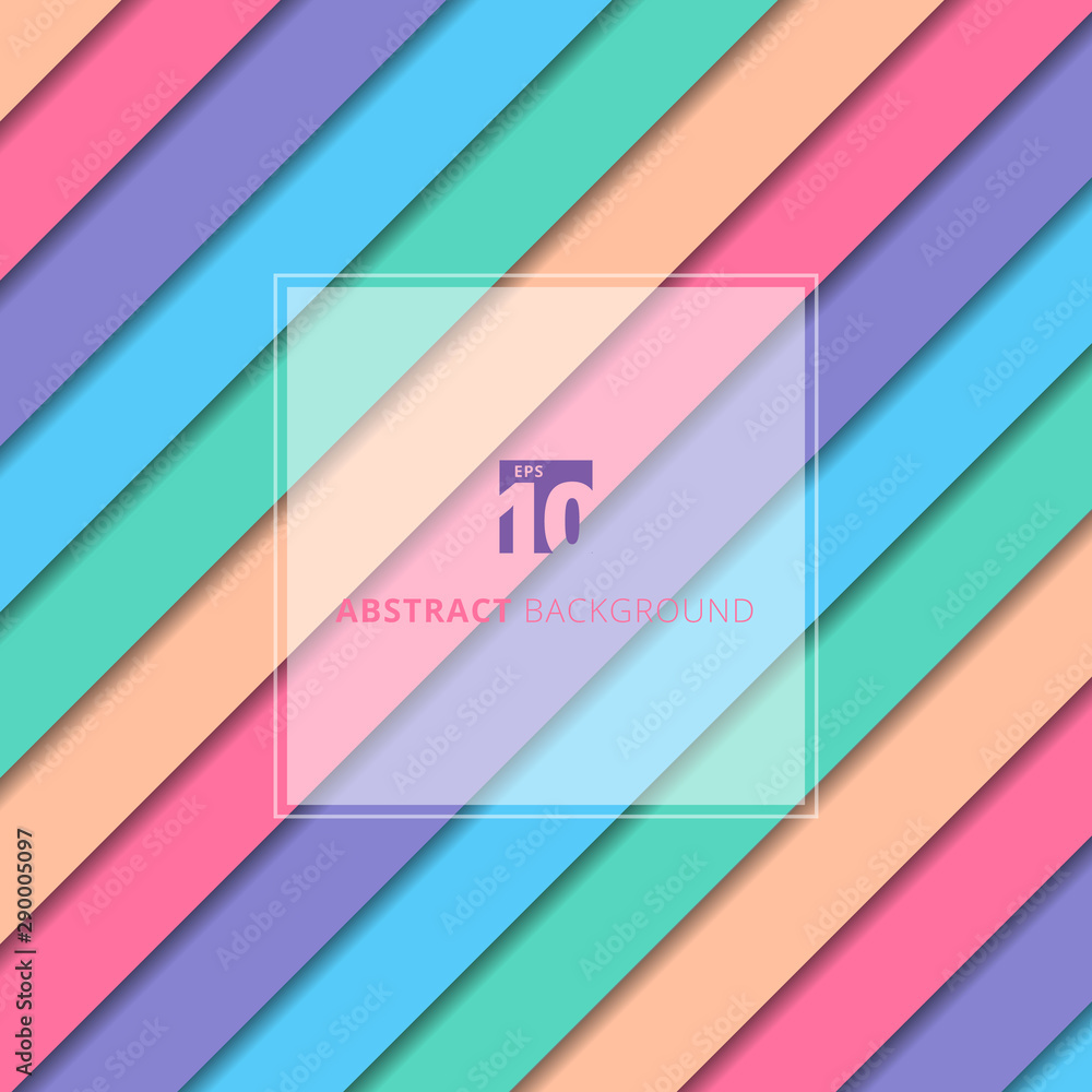 Poster abstract striped geometric pastel color pattern with shadow background and texture.