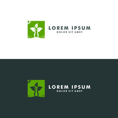 Green leaf logo, nature icon design vector illustration
