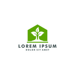 Green leaf logo, nature icon design vector illustration