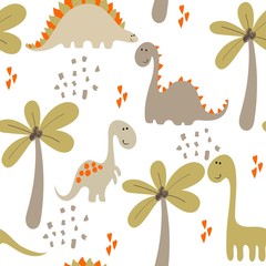 Obraz premium Seamless dinosaur pattern.