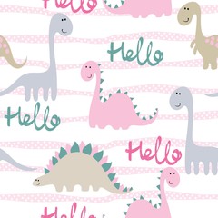 Seamless dinosaur pattern. © Tapilipa