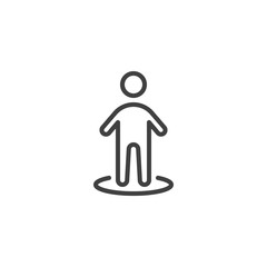 User location line icon. linear style sign for mobile concept and web design. User gps navigation tag outline vector icon. Start route symbol, logo illustration. Vector graphics