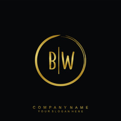 BW initials with a golden circle brush template