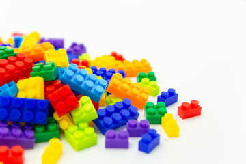 Fototapeta na wymiar cube toy blocks on white background .