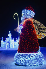 Street decoration for Christmas in the shape of St.Claus