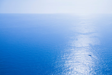 Panorama view of Mediterranean Sea. Scenic image of most popular tourist attraction.