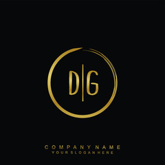 DG initials with a golden circle brush template