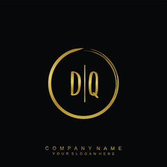 DQ initials with a golden circle brush template