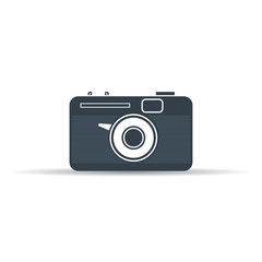 old retro camera icon. vector symbol on white