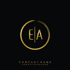 EA initials with a golden circle brush template