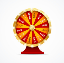 Realistic 3d Detailed Casino Fortune Wheel. Vector