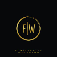 FW initials with a golden circle brush template