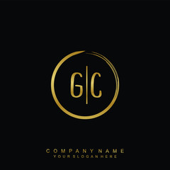 GC initials with a golden circle brush template