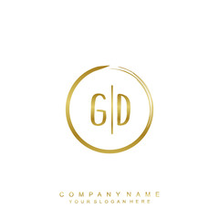 GD initials with a golden circle brush template