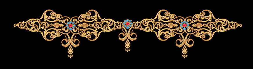 Decorated with elegant and luxurious patterns. Rococo, Baroque style, retro elements, invitation cards, textiles, wrapping paper and fabric design.