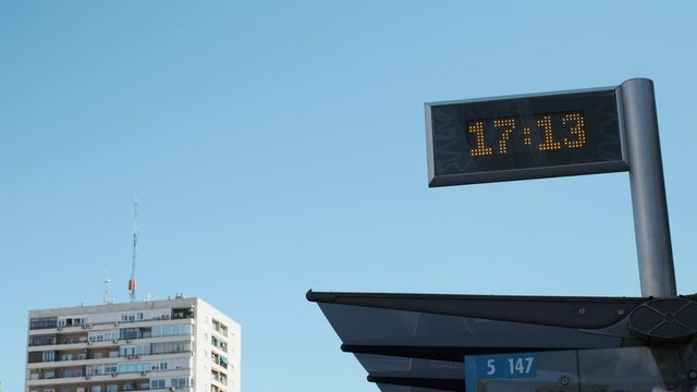 Thermometer on the street one summer day