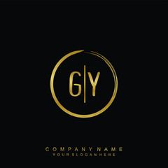 GY initials with a golden circle brush template